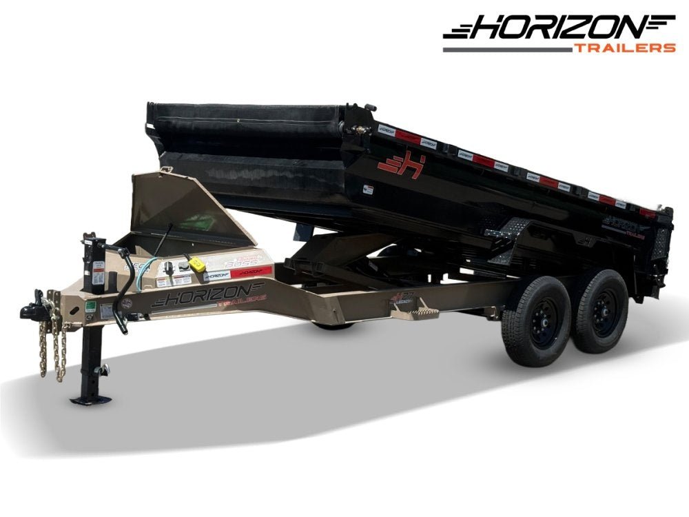 14' Horizon HZ7 Bumper Pull Dump Trailer 24" Side Walls - (2) 7K Axles 017844 - Stryker Dealership Group