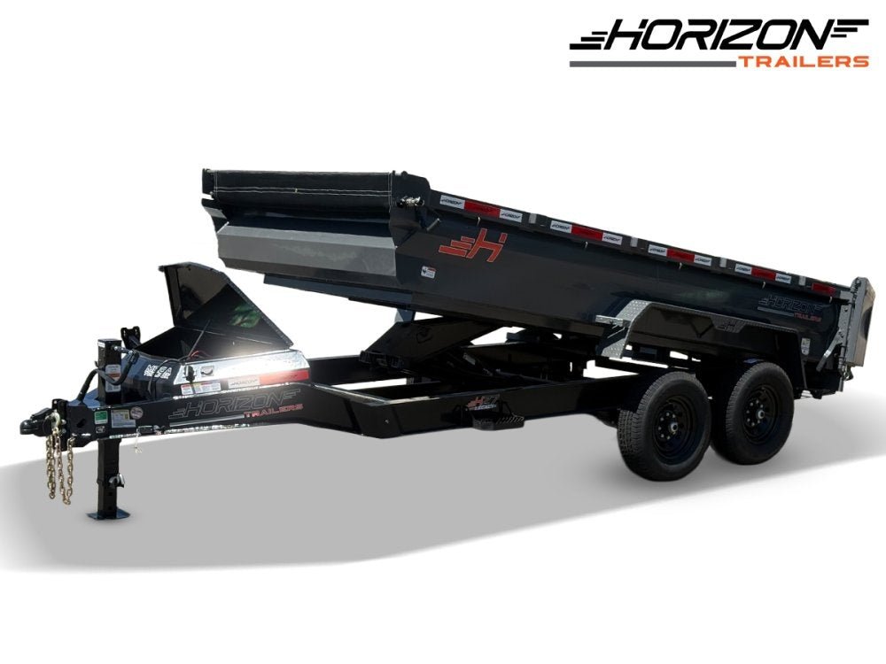 14' Horizon HZ7 Bumper Pull Dump Trailer 24" Side Walls - (2) 7K Axles 018002 - Stryker Dealership Group