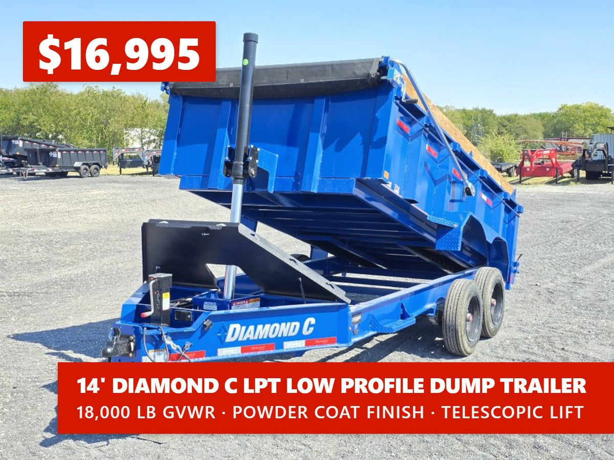14' LPT BP Low Profile Dump Trailer - 8k Axles - Telescopic 302134 - Stryker Dealership Group