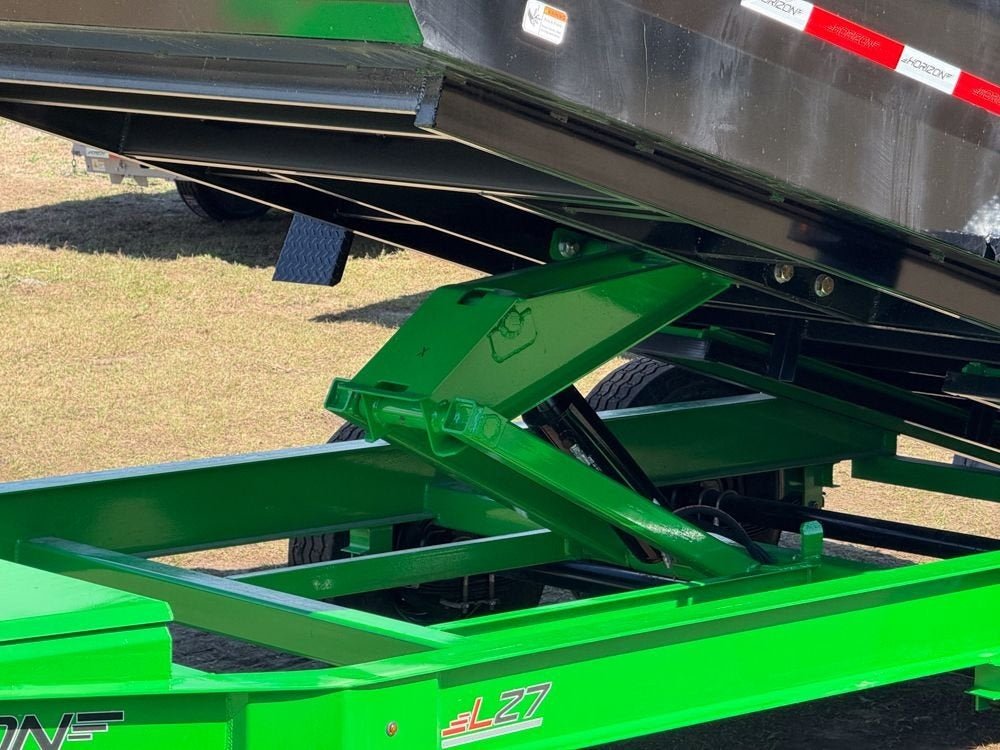 14' LZ7 Dump Trailer 30" Walls - Scissor Lift - 14K GWVR - 14ply Tires - 3 Way Door - Ramps 7677 - Stryker Dealership Group