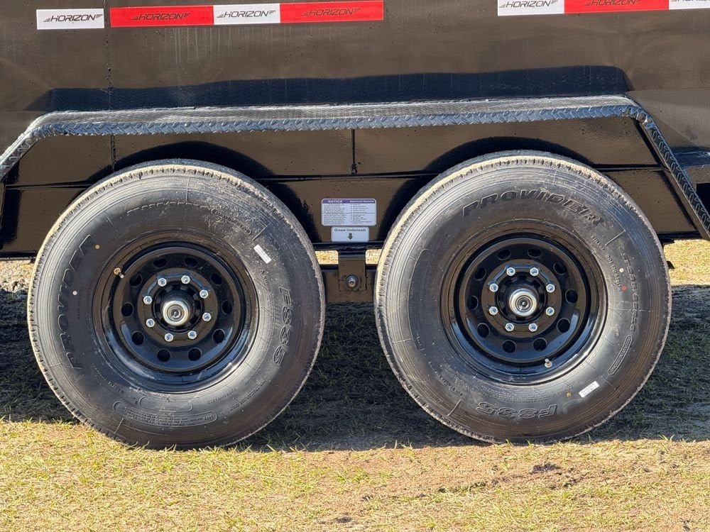 14' LZ7 Dump Trailer 48" Walls - Scissor Lift - 14K GWVR - 14ply Tires - 3 Way Door - Ramps 7084 - Stryker Dealership Group