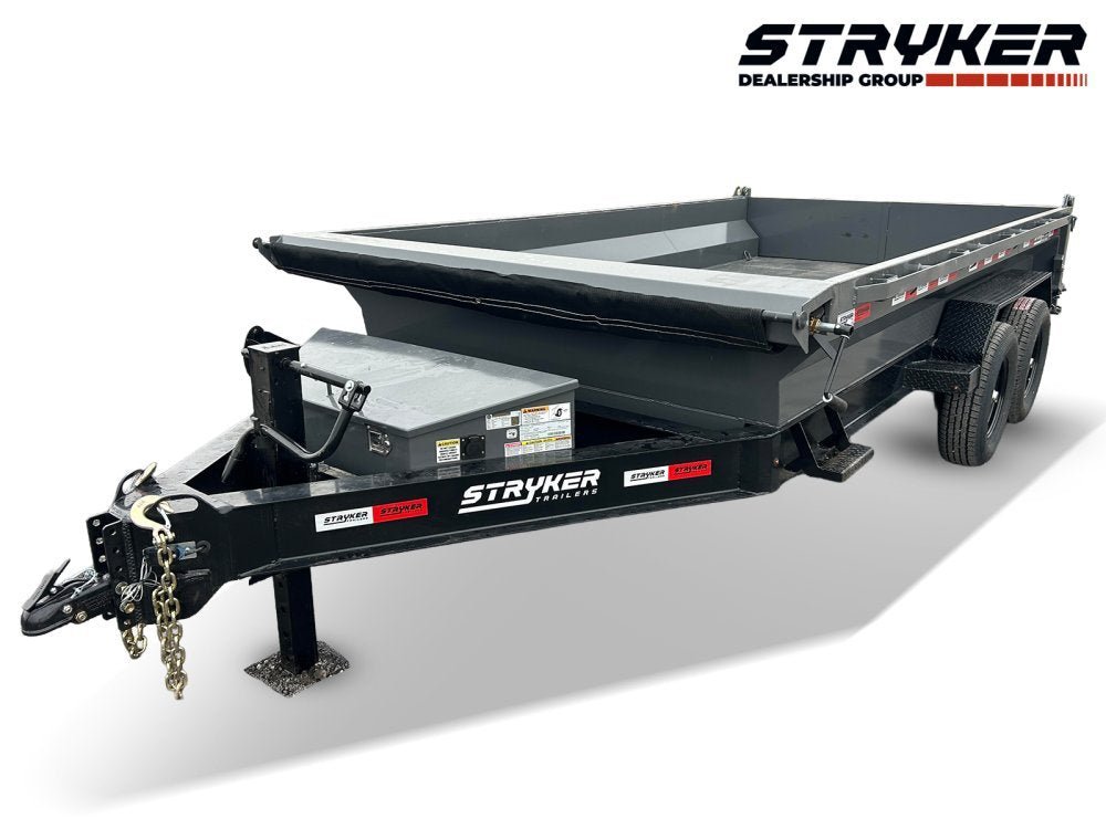 14' Stryker EDT Bumper Pull Dump Trailer 20" Side Walls - (2) 7k Axles 003887 - Stryker Dealership Group
