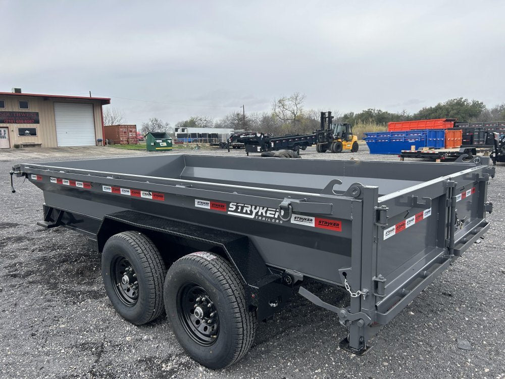 14' Stryker EDT Bumper Pull Dump Trailer 20" Side Walls - (2) 7k Axles 003887 - Stryker Dealership Group