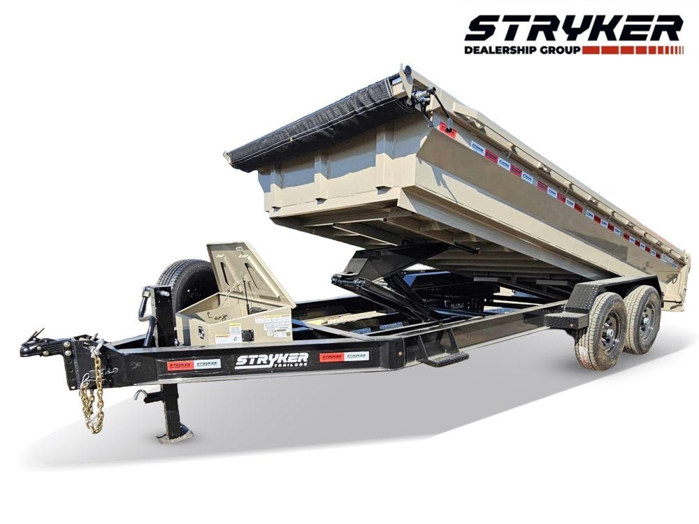 14' Stryker EDT Bumper Pull Dump Trailer 20" Side Walls - (2) 7k Axles 4053 - Stryker Dealership Group