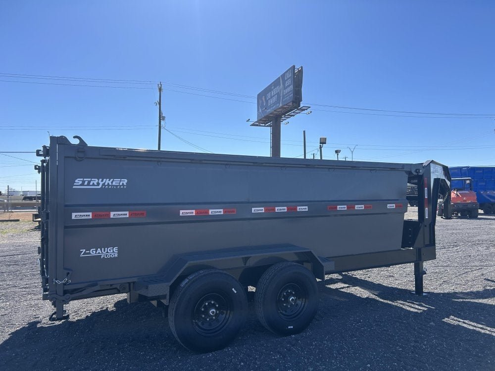 14' Stryker SDT Gooseneck Dump Trailer 48" Side Walls - (2) 7k Axles 3931 - Stryker Dealership Group