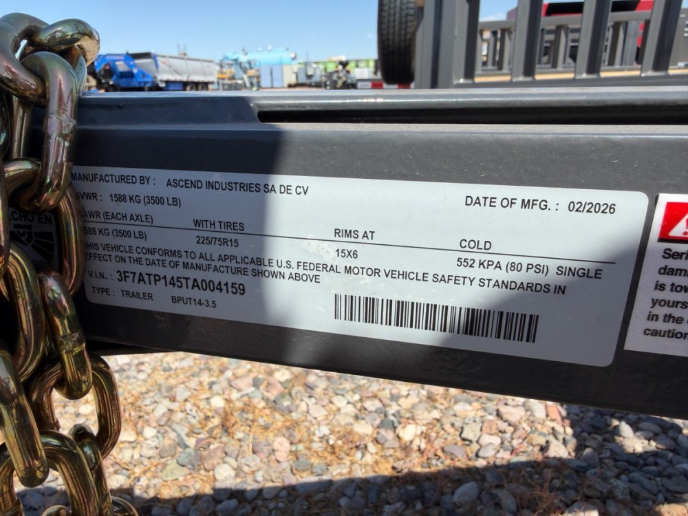 14' Utility Trailer (1) 3.5K Axle, 77" Wide 4' Gate 4159 - Stryker Dealership Group