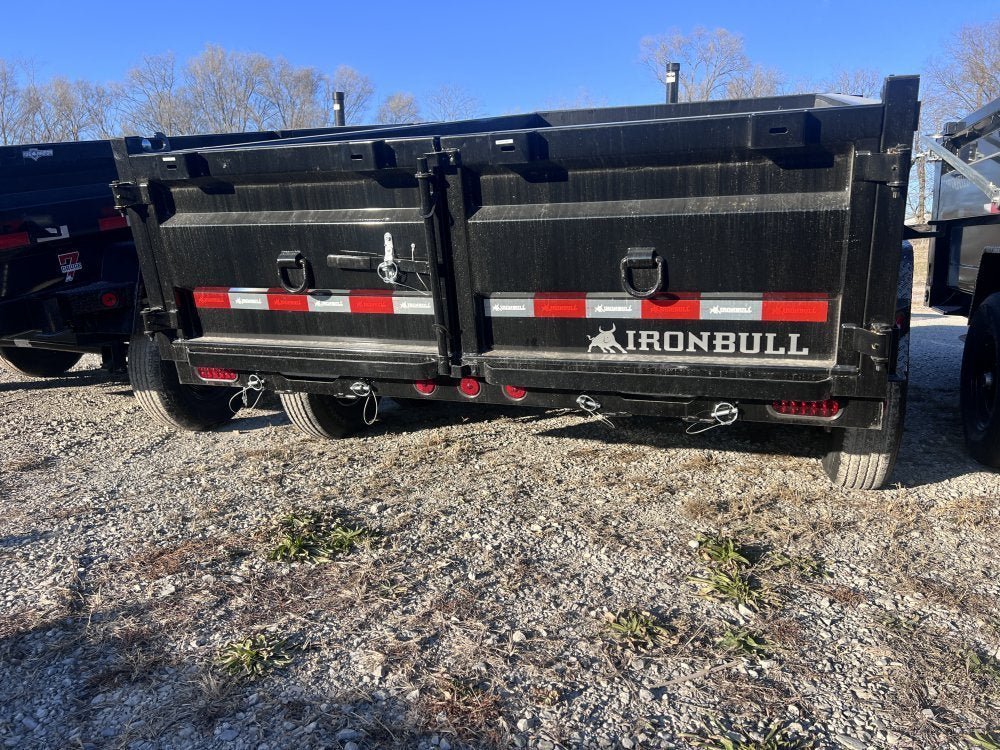 14' x 83" Iron Bull DTB Bumper Pull Dump Trailer 24" Side Walls - (2) 7,000 lb Axles, Telescopic 110018 - Stryker Dealership Group