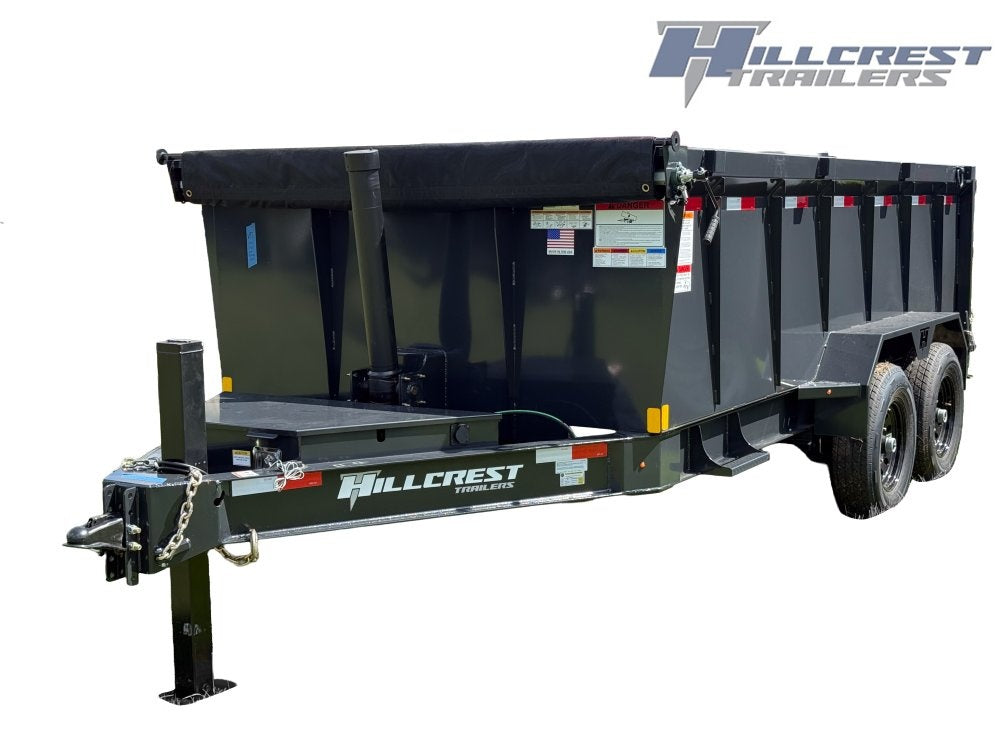 14' Dump Trailer BP 40" Side Walls - Telescopic lift - 7k Axles - Hydraulic Jack - DT3 Professional/Dump Trailers - Stryker Dealership Group