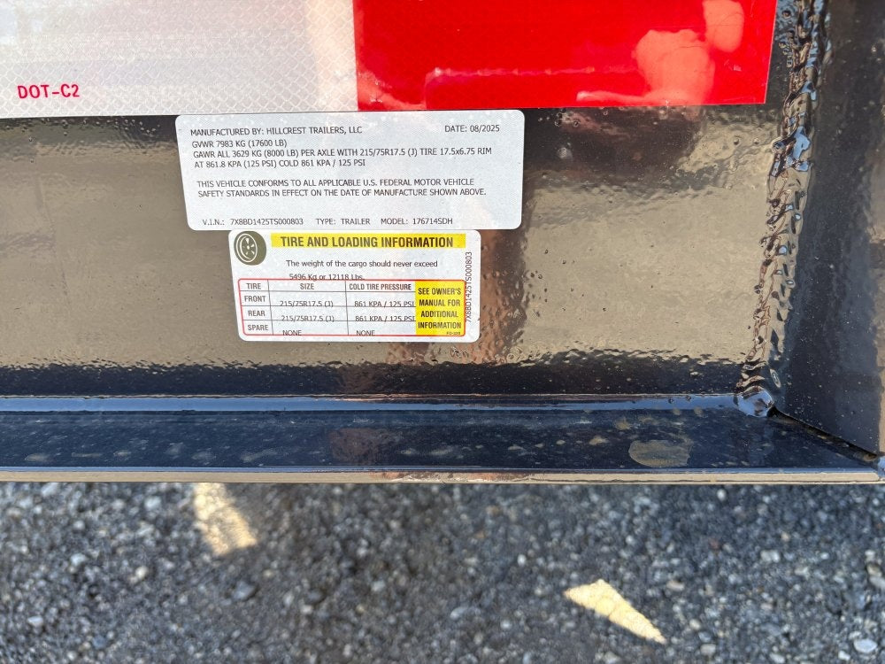 14' Dump Trailer BP 40" Side Walls - Telescopic lift - 8k Axles - Hydraulic Jack - DT3 Professional/Dump Trailers - Stryker Dealership Group