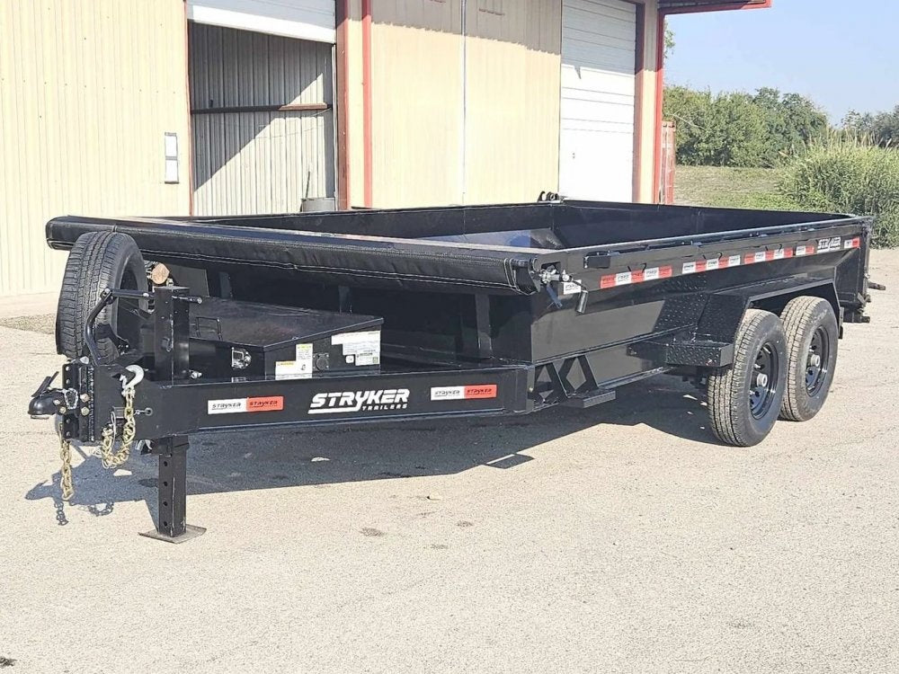 14' EDT Dump Trailer 20" Side Walls - 10 ga Floor - 521 Scissor Lift - 3 Way Gate - Dump Trailers - Stryker Dealership Group