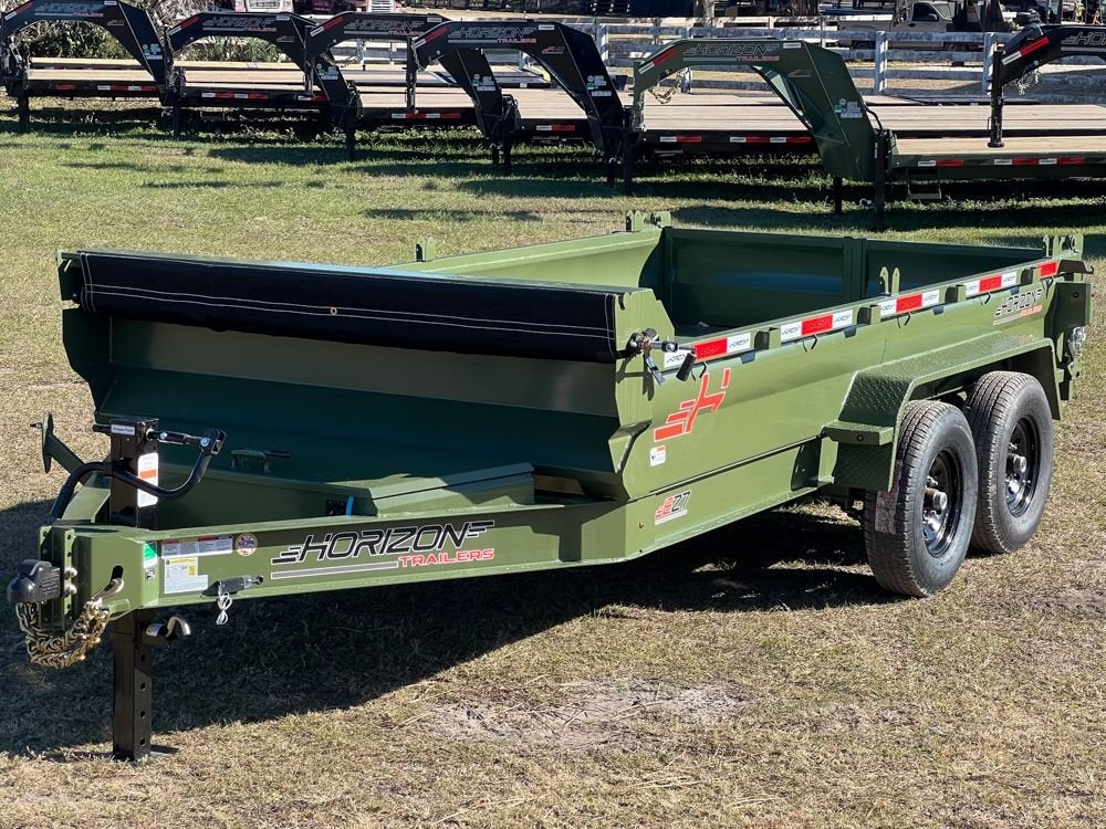 14' EZ7 Dump Trailer 19" Sides 7K Axles 14K GVWR 3-way Door Slide In Ramps - Dump Trailers - Stryker Dealership Group