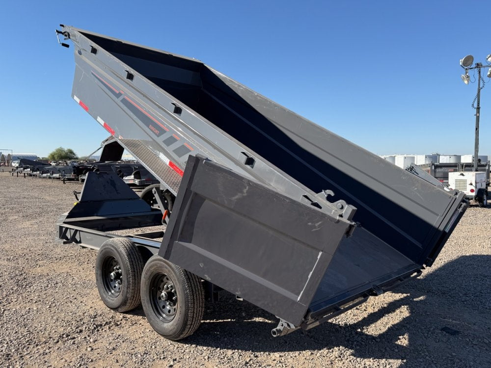 14' GDX Knight Dump 32" Sides - 7K Axles - 516 Scissor - Bumper Pull Dump/Dump Trailers - Stryker Dealership Group