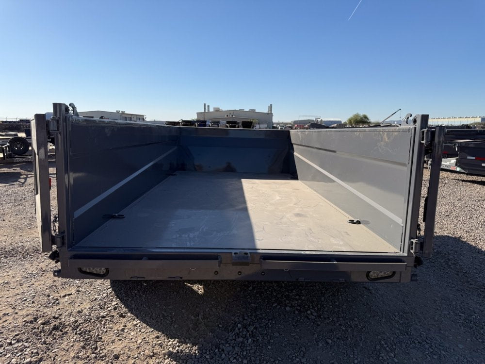 14' GDX Knight Dump 32" Sides - 7K Axles - 516 Scissor - Bumper Pull Dump/Dump Trailers - Stryker Dealership Group