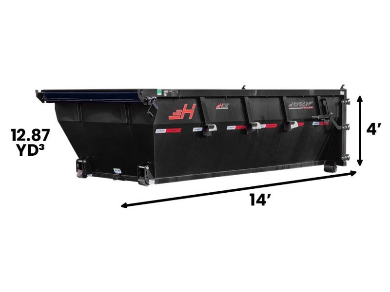 14' HDZ Roll Off Bin 4' Walls - Black - #HDZ0004884 - 14x4 Bin/Roll Off Bin - Stryker Dealership Group