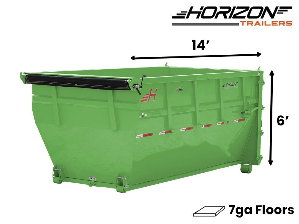 14' HDZ Roll Off Bin 6' Wall + Tarp - 14x6 Bin/Roll Off Bin - Stryker Dealership Group