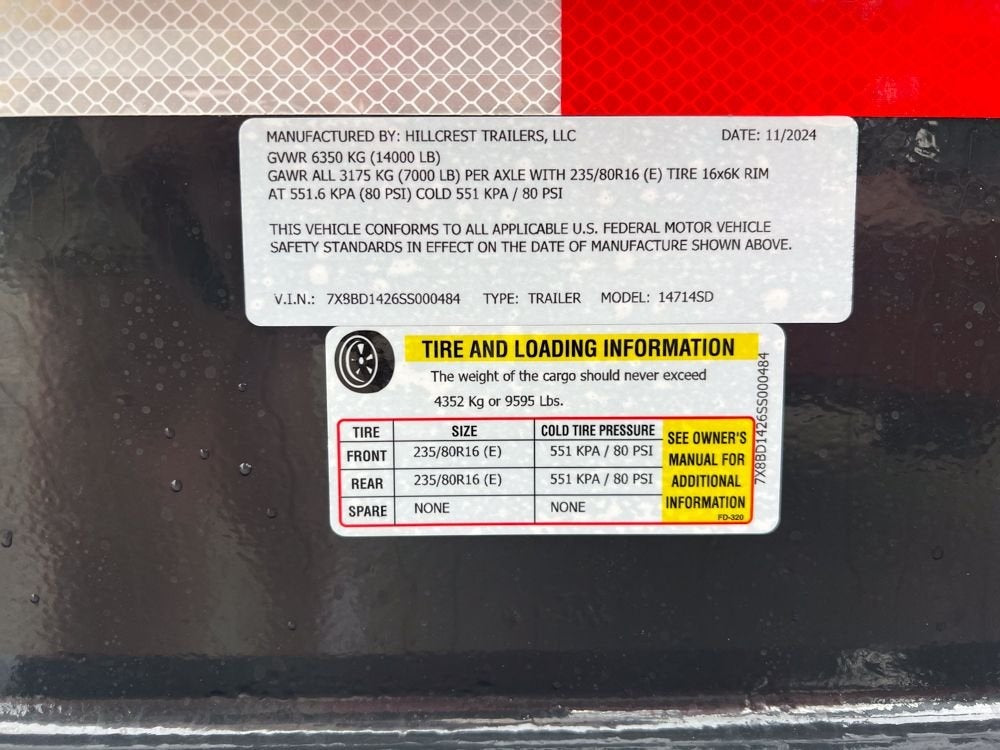 14' Hillcrest Dump Trailer 24" Side Walls - Telescopic Lift - Dump Trailers - Stryker Dealership Group