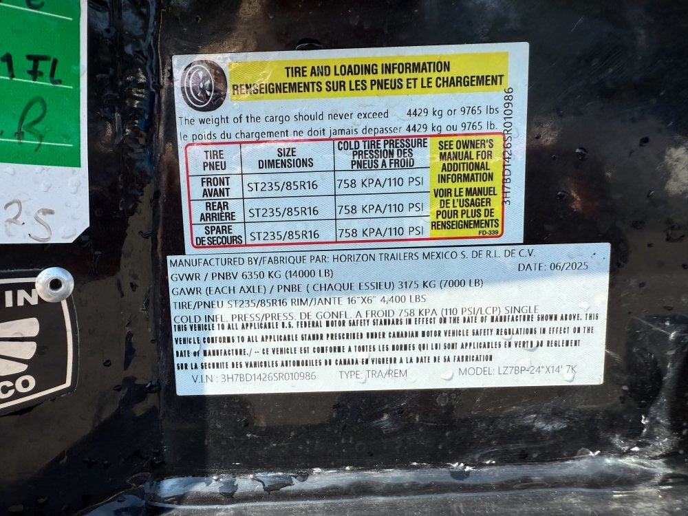 14' Horizon LZ7 Dump Trailer 24" Walls - 7k Axles - Telescopic Lift - 14K GWVR - Dump Trailers/Dump Trailers - Stryker Dealership Group