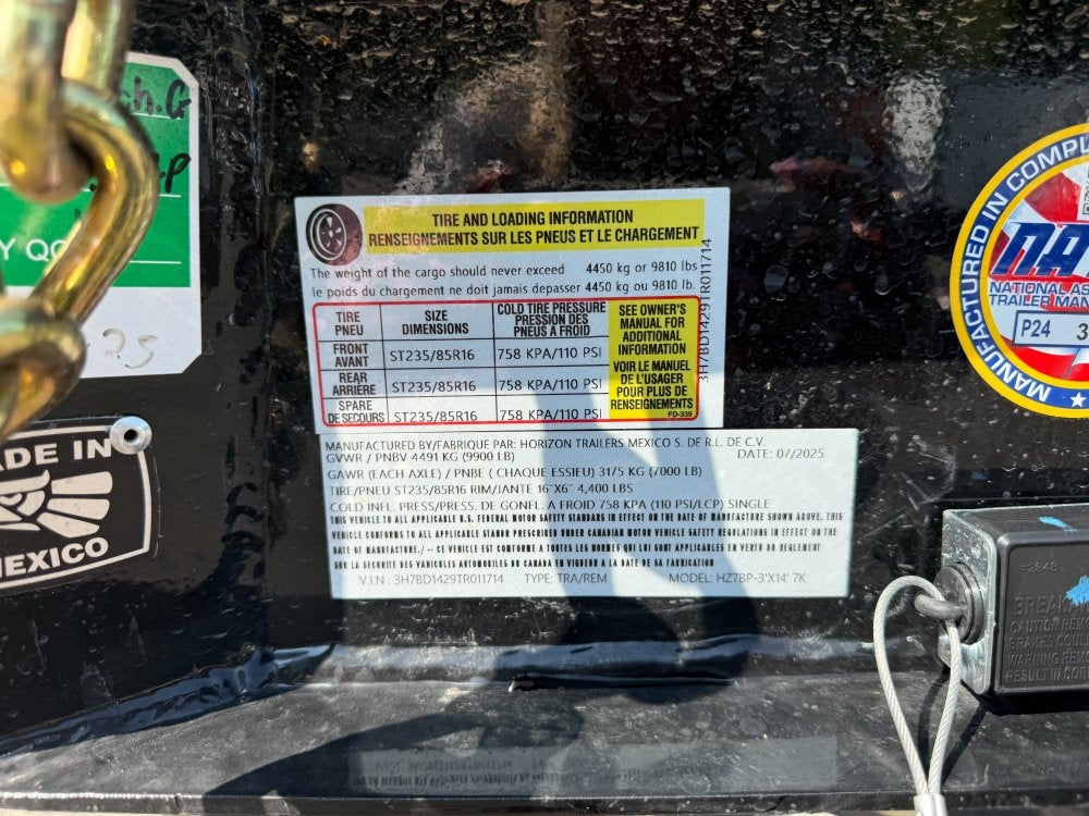 14' HZ7 Dump 36" Sides - 7K Axles - 620 Scissor - Dump Trailers - Stryker Dealership Group