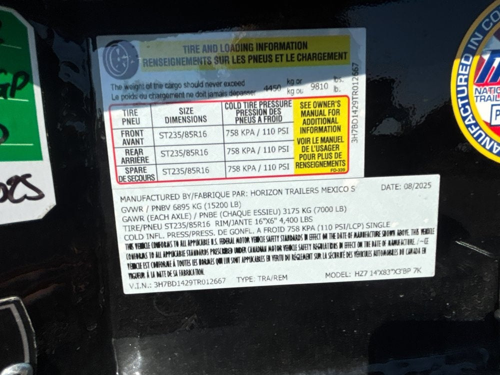 14' HZ7 Dump 36" Sides - 7K Axles - 620 Scissor - DT3 Professional/Dump Trailers - Stryker Dealership Group