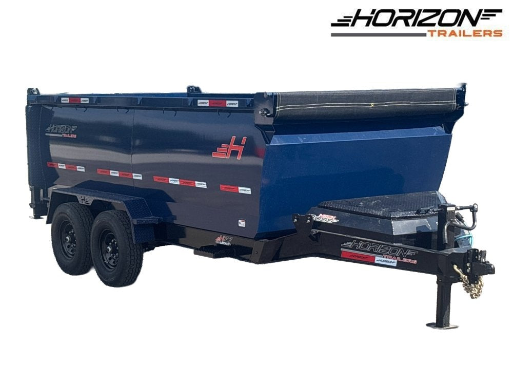 14' HZ7 Dump 48" Sides - 7K Axles - 620 Scissor - Bumper Pull Dump/Dump Trailers - Stryker Dealership Group