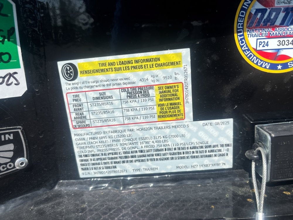 14' HZ7 Dump 48" Sides - 7K Axles - 620 Scissor - Bumper Pull Dump/Dump Trailers - Stryker Dealership Group