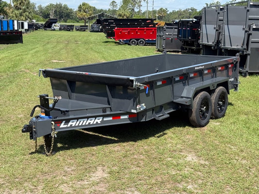 14' Low-Pro Dump Trailer - 7K Axles 10 Ply Tires - 24" Sides - DT3 Professional/Dump Trailers - Stryker Dealership Group