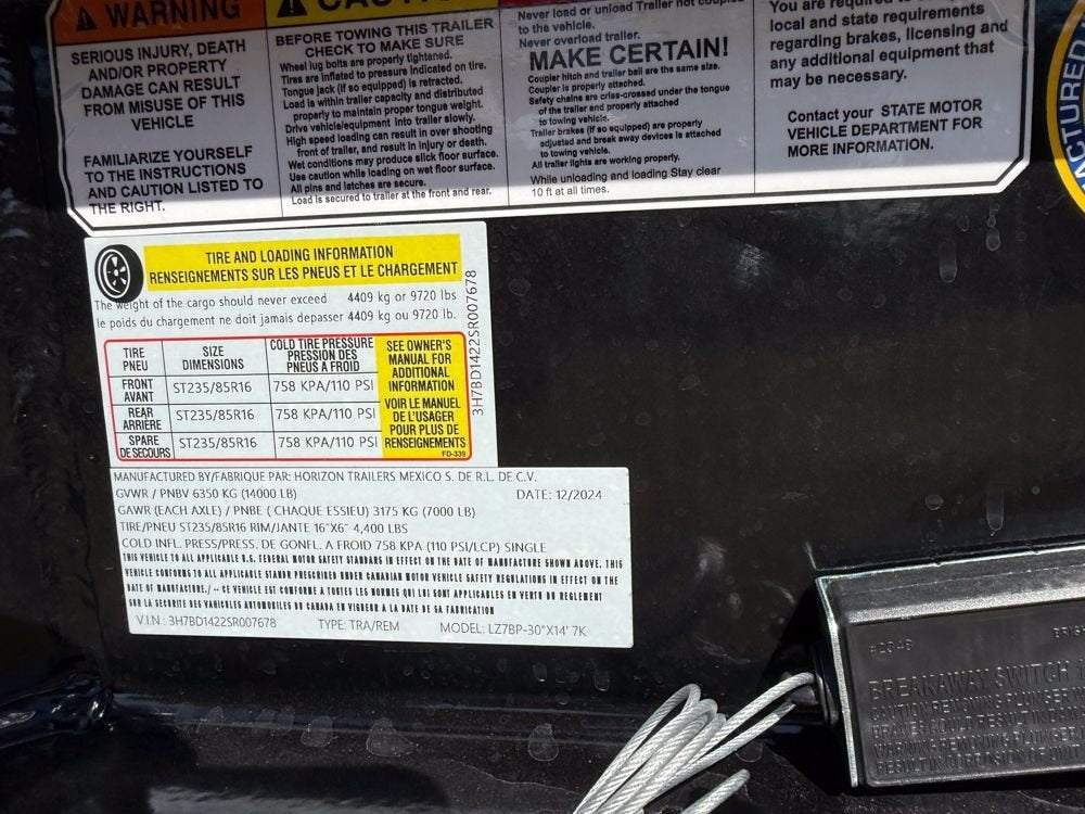 14' LZ7 Dump Trailer 30" Walls - Scissor Lift - 14K GWVR - 14ply Tires - 3 Way Door - Ramps - Dump Trailers - Stryker Dealership Group