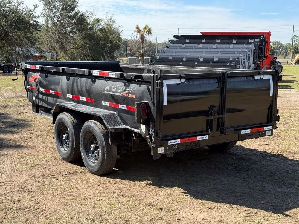 14' LZ7 Dump Trailer 30" Walls - Scissor Lift - 14K GWVR - 14ply Tires - 3 Way Door - Ramps - Dump Trailers - Stryker Dealership Group