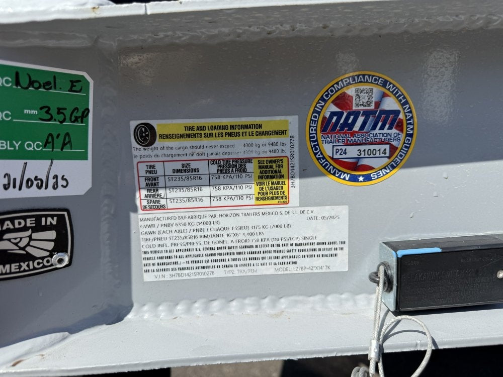 14' LZ7 Dump Trailer 42" Walls - Telescopic Lift - 14K GWVR - Hydraulic Jacks - 3 Way Door - Ramps - Dump Trailers - Stryker Dealership Group