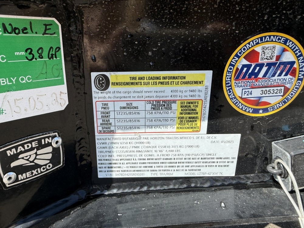 14' LZ7 Dump Trailer 42" Walls - Telescopic Lift - 14K GWVR - Hydraulic Jacks - 3 Way Door - Ramps - Dump Trailers - Stryker Dealership Group