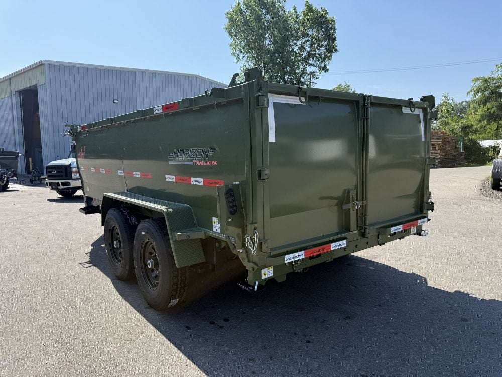 14' LZ7 Dump Trailer 42" Walls - Telescopic Lift - 14K GWVR - Hydraulic Jacks - 3 Way Door - Ramps - Dump Trailers - Stryker Dealership Group