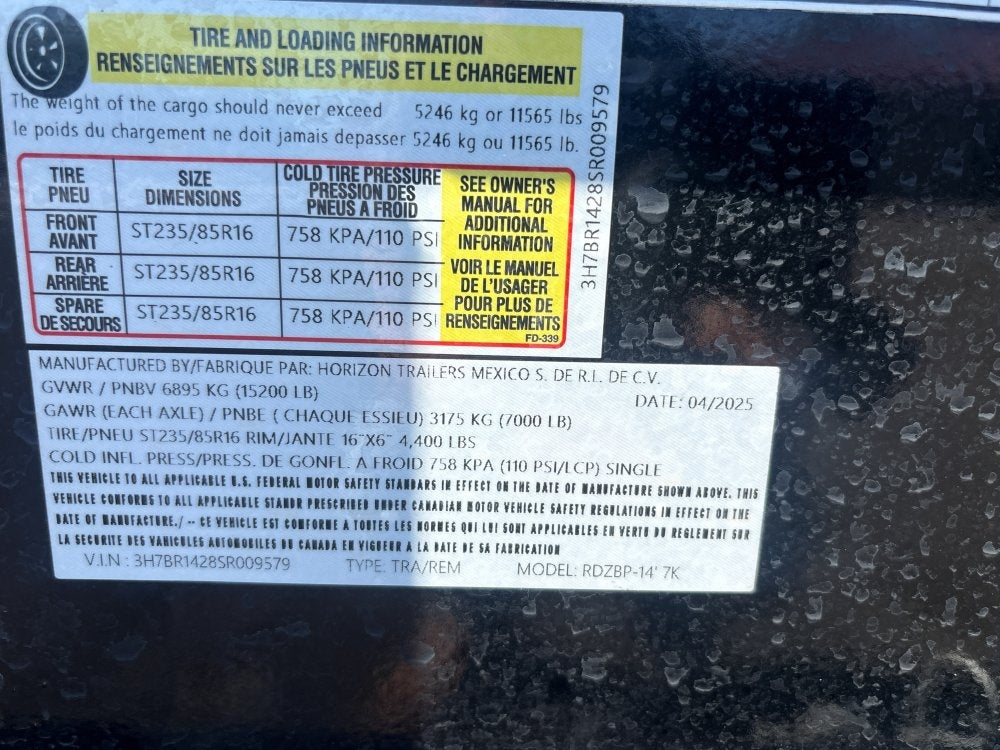 14' RDZ BP Roll Off Base 2 - 7k Axles - Roll Off Base Trailer/RO 14' Bumper Pull - Stryker Dealership Group