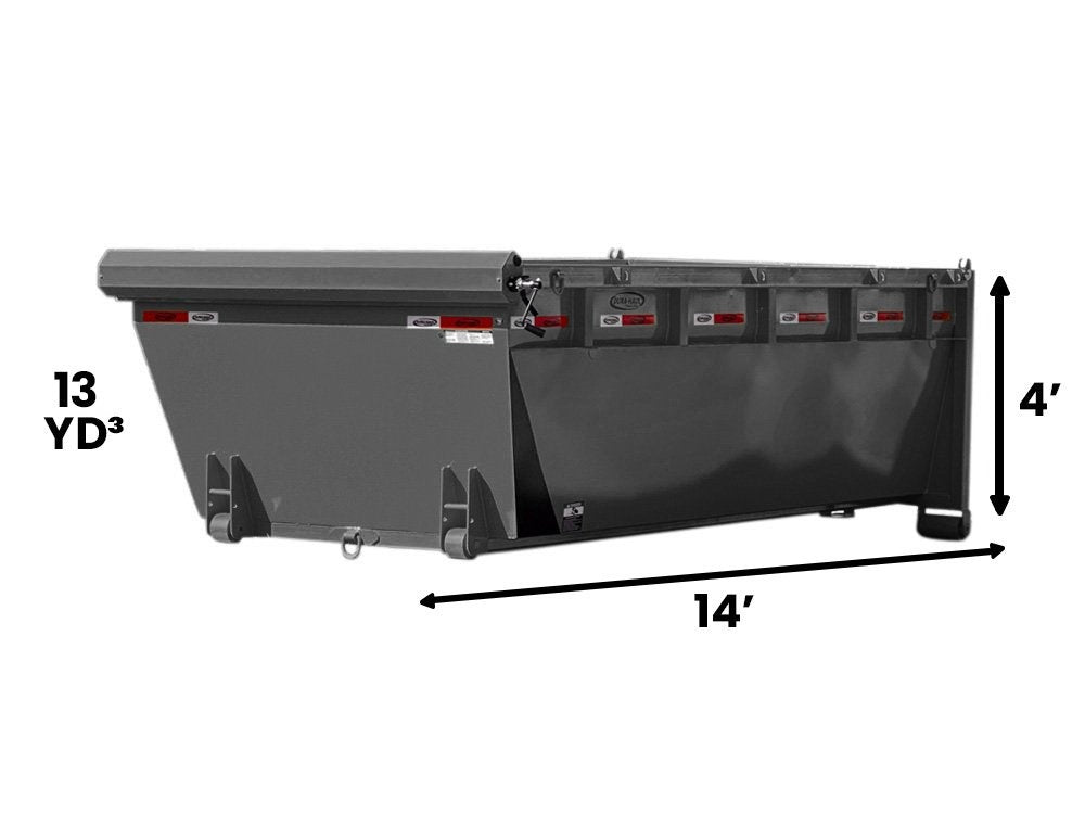 14' Roll Off Bin - 4' Side Wall - 7 Gauge Floor - Charcoal Gray - #9847-13 - 14x4 Bin/Roll Off Bin - Stryker Dealership Group