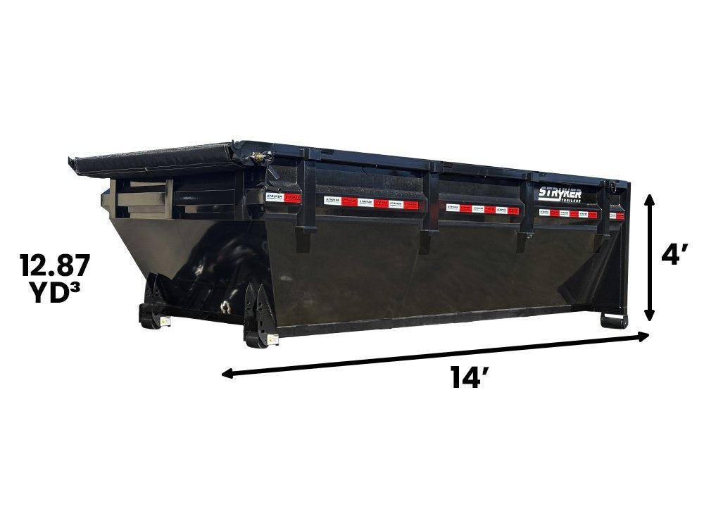 14' Roll Off Bin 4' Walls - Black - #SR2-1238 - Roll Off Bin/RO 14x4 Bin - Stryker Dealership Group