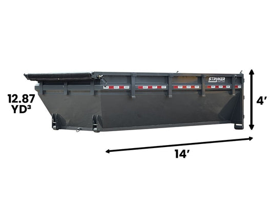 14' Roll Off Bin 4' Walls - Dark Gray - #SR2-1234 - Roll Off Bin/RO 14x4 Bin - Stryker Dealership Group