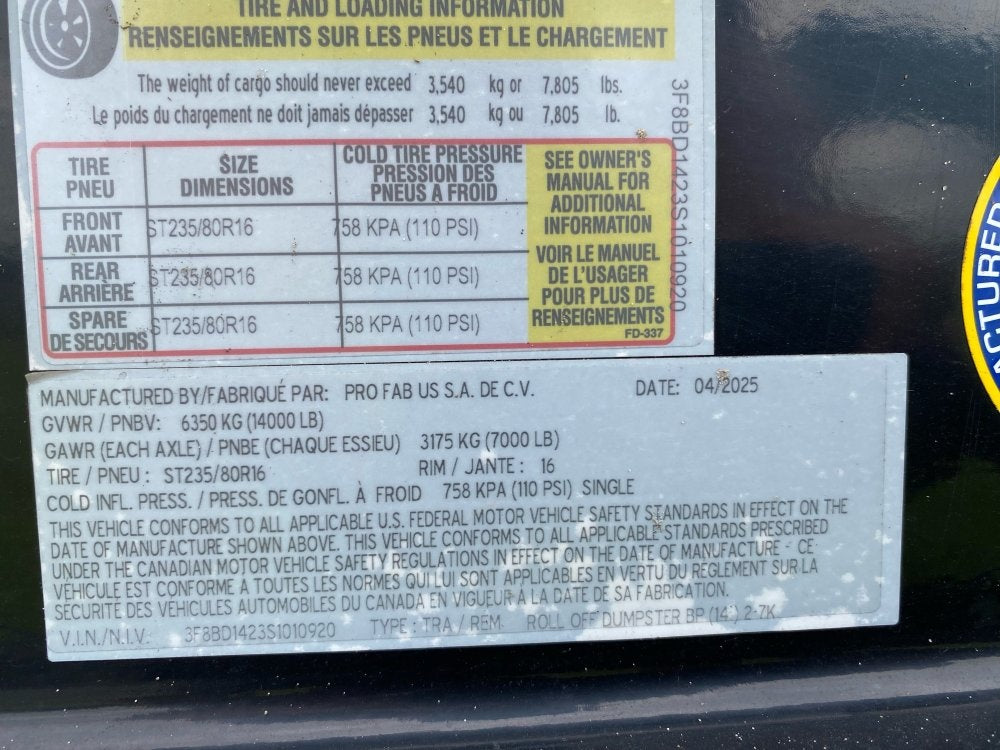 14' RRO Roll Off Base Trailer (2) 7K Axles, Winch - RO 14' Bumper Pull/Roll Off Base Trailer - Stryker Dealership Group