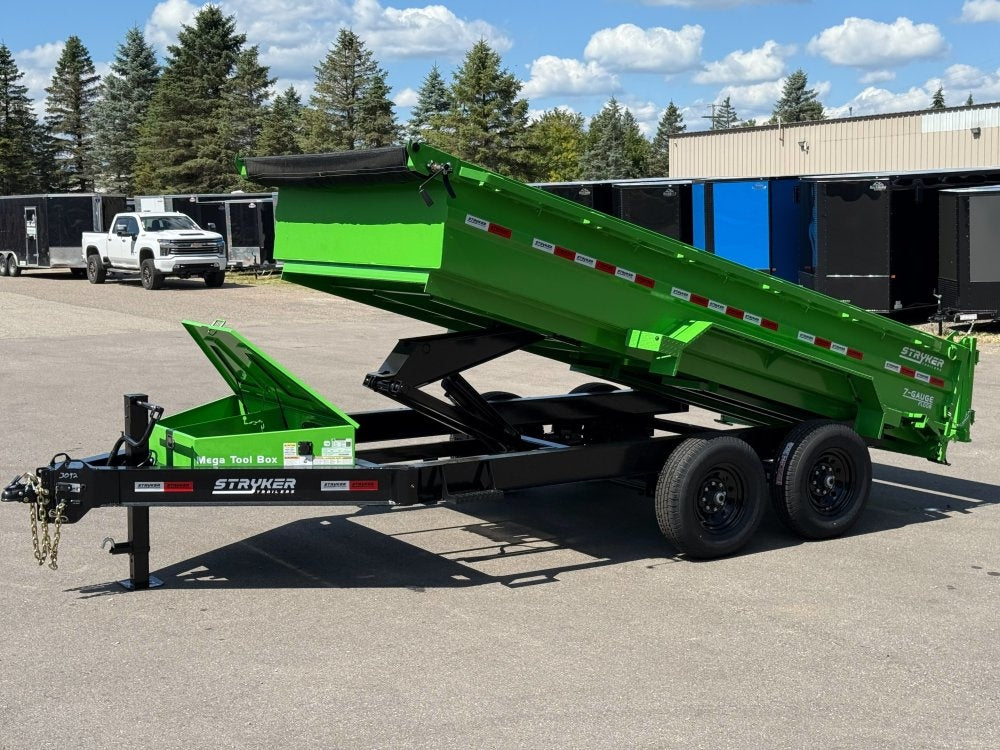 14' SDT Dump Trailer 24" Side Walls - 521 Scissor Lift - 3 Way Gate - DT2 Contractor/Dump Trailers - Stryker Dealership Group