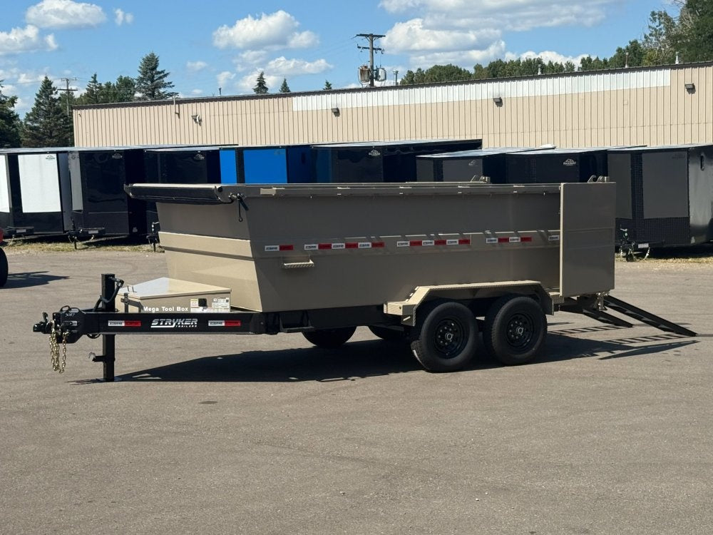 14' SDT Dump Trailer 48" Side Walls - 620 Scissor Lift - 3 Way Gate - DT2 Contractor/Dump Trailers - Stryker Dealership Group