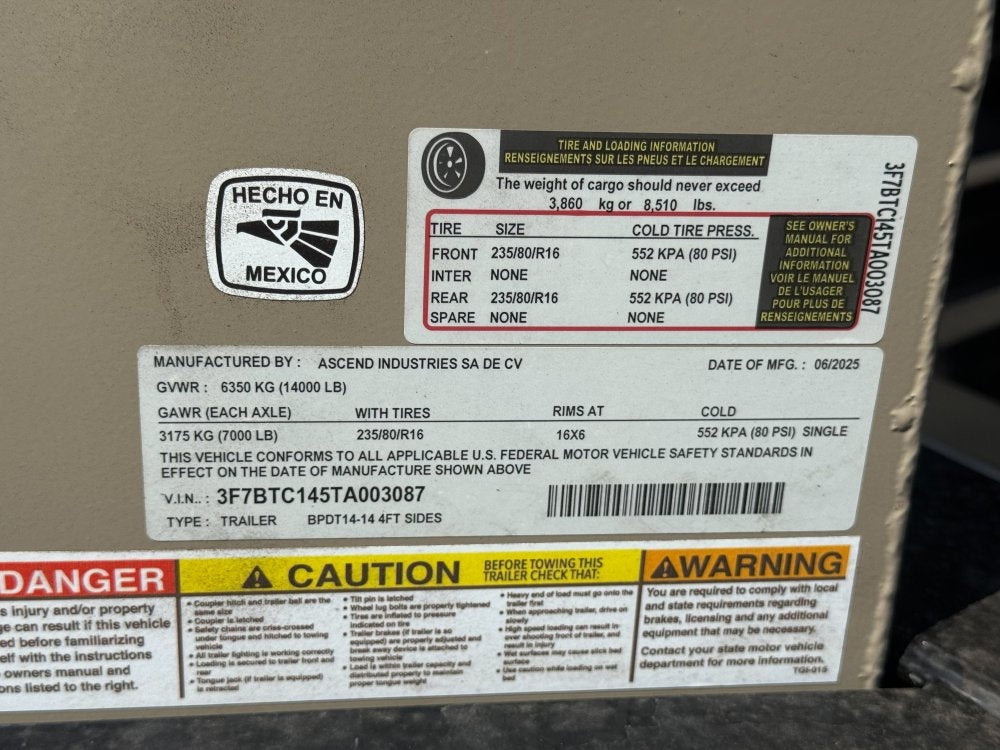 14' SDT Dump Trailer 48" Side Walls - 620 Scissor Lift - 3 Way Gate - DT2 Contractor/Dump Trailers - Stryker Dealership Group