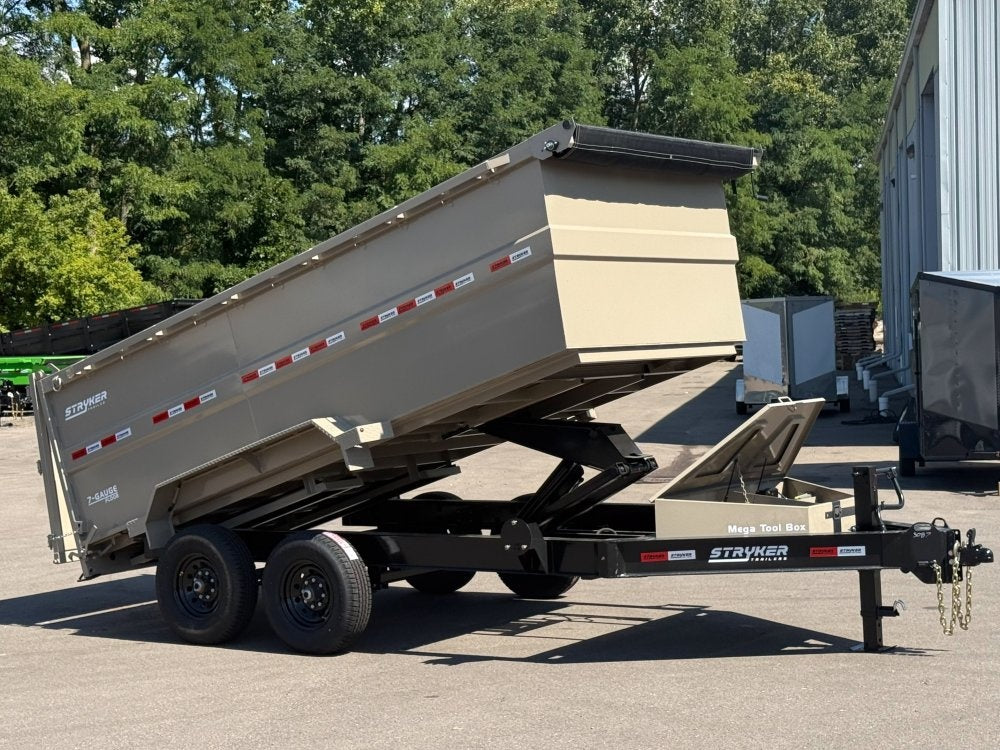 14' SDT Dump Trailer 48" Side Walls - 620 Scissor Lift - 3 Way Gate - DT2 Contractor/Dump Trailers - Stryker Dealership Group