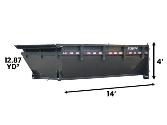 14' SR2 Roll Off Bin 4' Walls - Gray - #SR2-1173 - Roll Off Bin/RO 14x4 Bin - Stryker Dealership Group