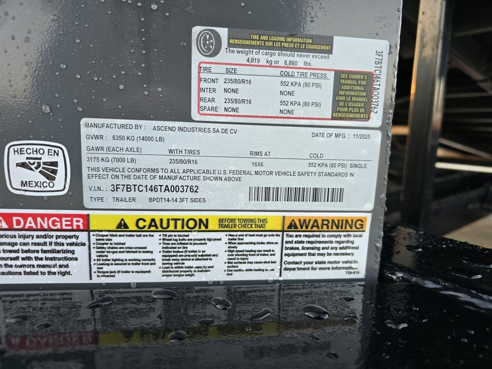 14' Stryker SDT Bumper Pull Dump Trailer 36" Side Walls - (2) 7k Axles - Bumper Pull Dump/Dump Trailers - Stryker Dealership Group