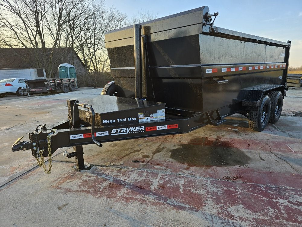 14' Stryker SDT Bumper Pull Dump Trailer 48" Side Walls - (2) 7k Axles - Dump Trailers/DT2 Contractor - Stryker Dealership Group