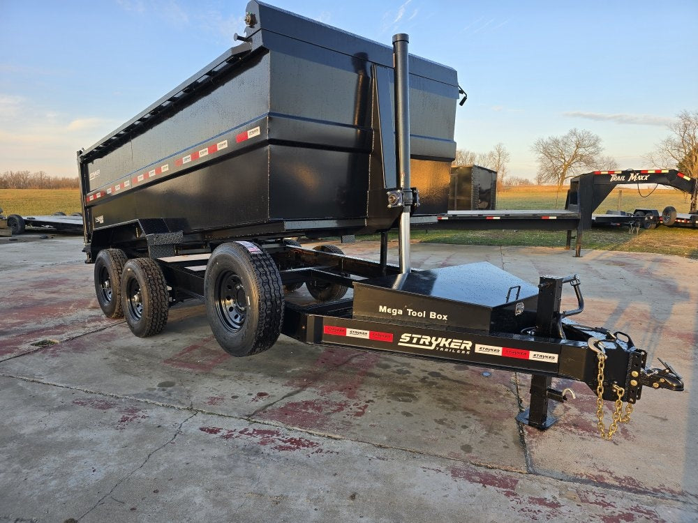 14' Stryker SDT Bumper Pull Dump Trailer 48" Side Walls - (2) 7k Axles - Dump Trailers/DT2 Contractor - Stryker Dealership Group