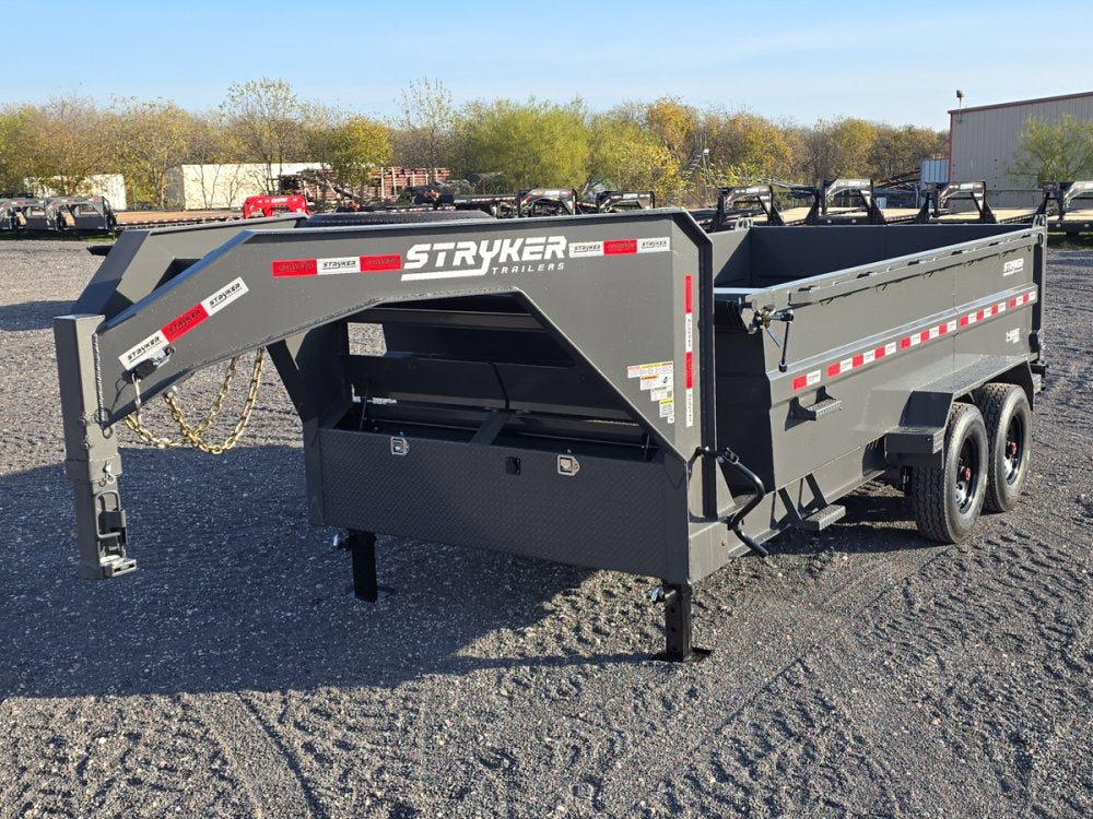 14' Stryker SDT Gooseneck Dump Trailer 36" Side Walls - (2) 8k Axles - Dump Trailers/DT2 Contractor - Stryker Dealership Group