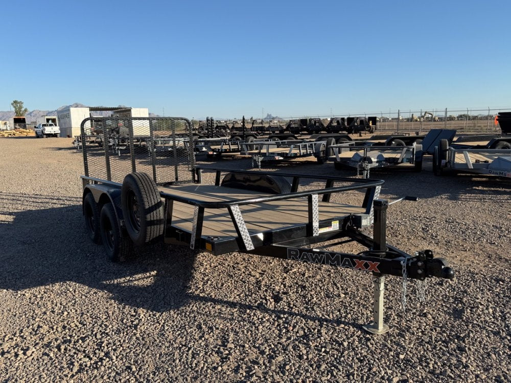 14' UTX Bumper Pull Utility (2) 3.5k Axles, 4' Mesh Flip Ramp, 77" Wide - Utility & SXS - Stryker Dealership Group