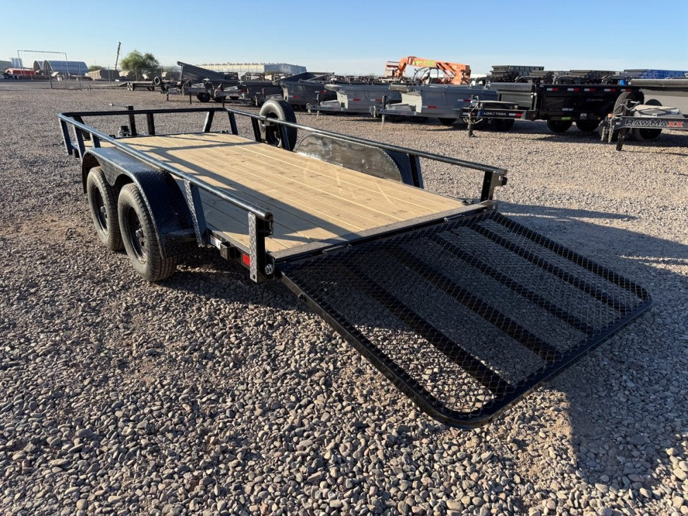 14' UTX Bumper Pull Utility (2) 3.5k Axles, 4' Mesh Flip Ramp, 77" Wide - Utility & SXS - Stryker Dealership Group