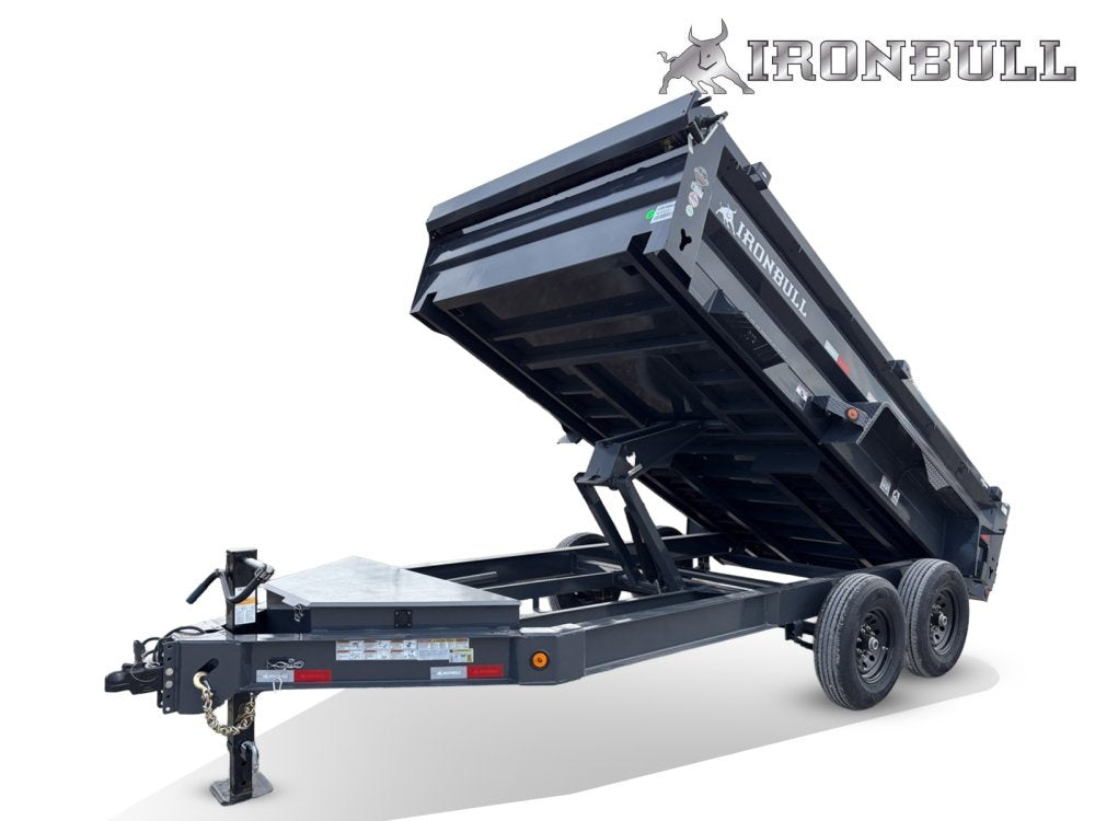 14' x 83" Iron Bull DWB Bumper Pull Dump Trailer 24" Side Walls - (2) 7,000 lb Axles - Bumper Pull Dump - Dump Trailers - Stryker Dealership Group