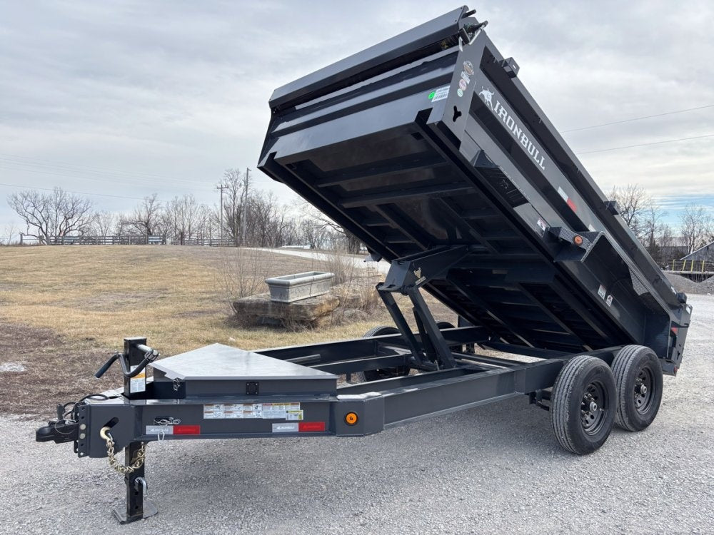 14' x 83" Iron Bull DWB Bumper Pull Dump Trailer 24" Side Walls - (2) 7,000 lb Axles - Bumper Pull Dump - Dump Trailers - Stryker Dealership Group