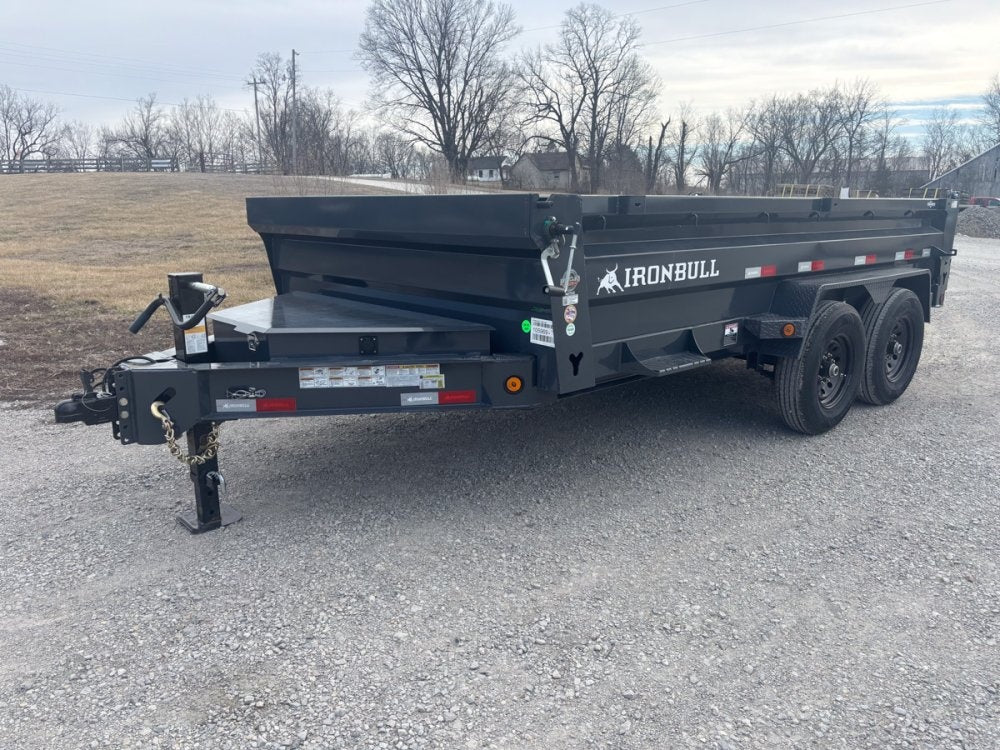 14' x 83" Iron Bull DWB Bumper Pull Dump Trailer 24" Side Walls - (2) 7,000 lb Axles - Bumper Pull Dump - Dump Trailers - Stryker Dealership Group